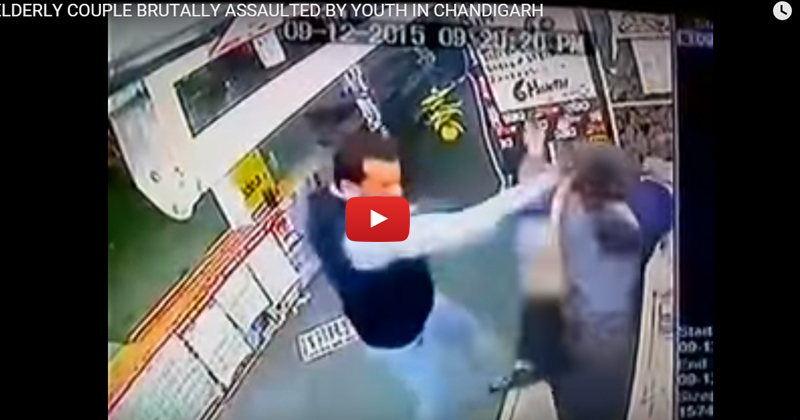 youth caught thrashing an elderly couple