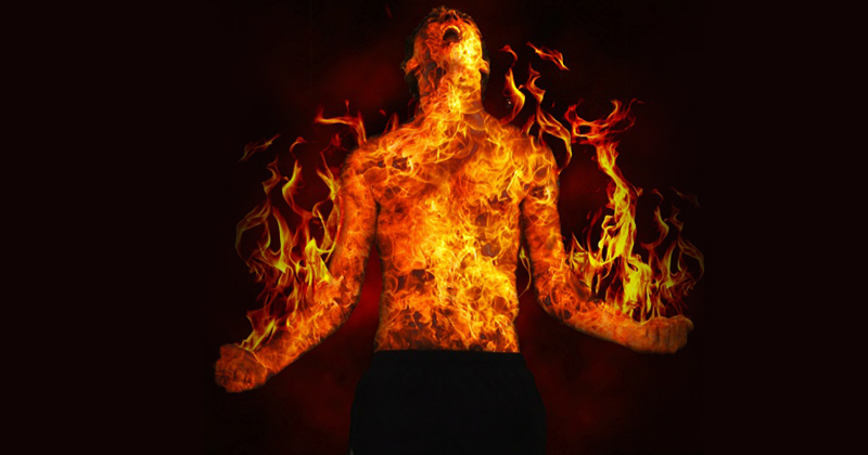 15 year boy burns himself