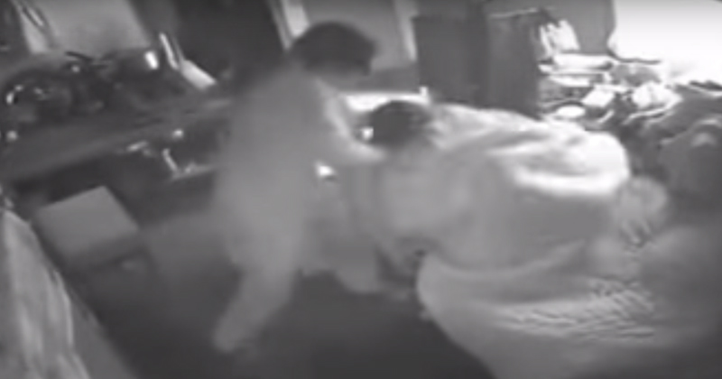 Woman caught strangling