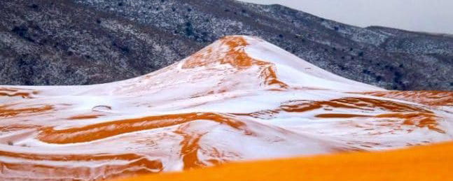 snow in sahara desert