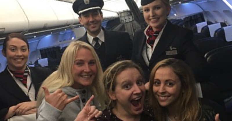 Three Friends on flight