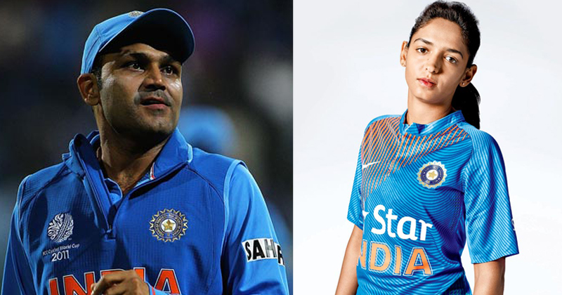 Virender Sehwag and Harmanpreet Kaur