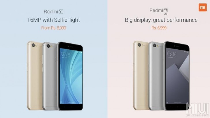 Xiaomi Redmi Y1 and Redmi Y1 Lite