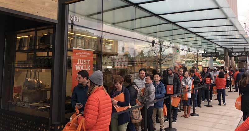 Amazon Go First Outlet Opened In Seattle With A Huge Line Outside The Store, Oh The Irony!