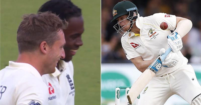 Jofra Archer smiling Steve Smith injury