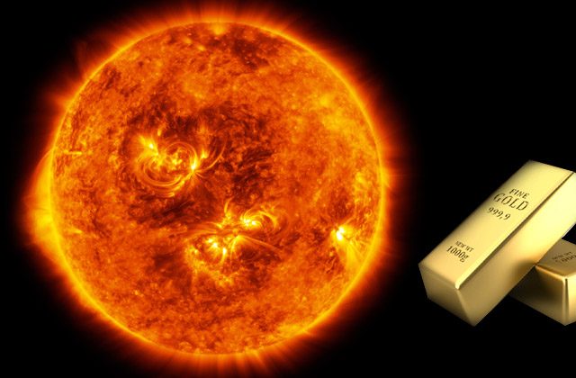 How much gold is there in the sun