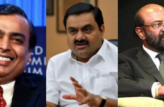 Picture Mukesh Ambani, Gautam Adani And Shiv Nadar | India has third highest number of billionaires