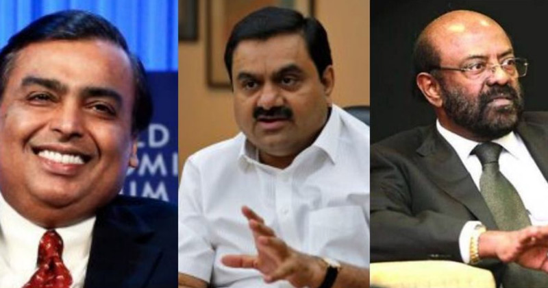 Picture Mukesh Ambani, Gautam Adani And Shiv Nadar | India has third highest number of billionaires