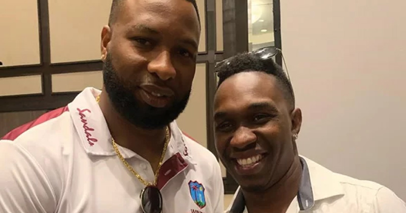 Dwayne Bravo with kieron Pollard | Dwayne Bravo on Kieron Pollard