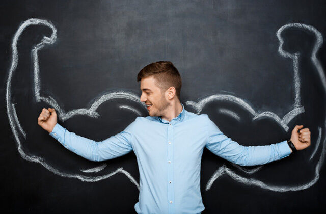 Skinny Man Posing Against Fake Muscles | Foods to Gain Weight Quickly